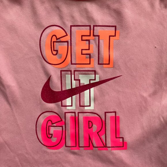 Nike Dri-Fit Pink Get It Girl T-Shirt 18M Short-Sleeve Toddler Activewear - Picture 2 of 10